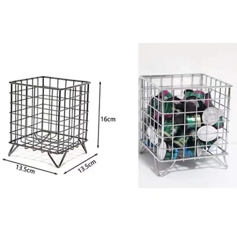 Durable Black Silver Pink Square Basket Makeup Sorting Storage Desktop Basket Pen Holder Storage Basket